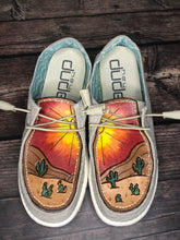 Load image into Gallery viewer, CUSTOM Tooled Hey Dude Shoes