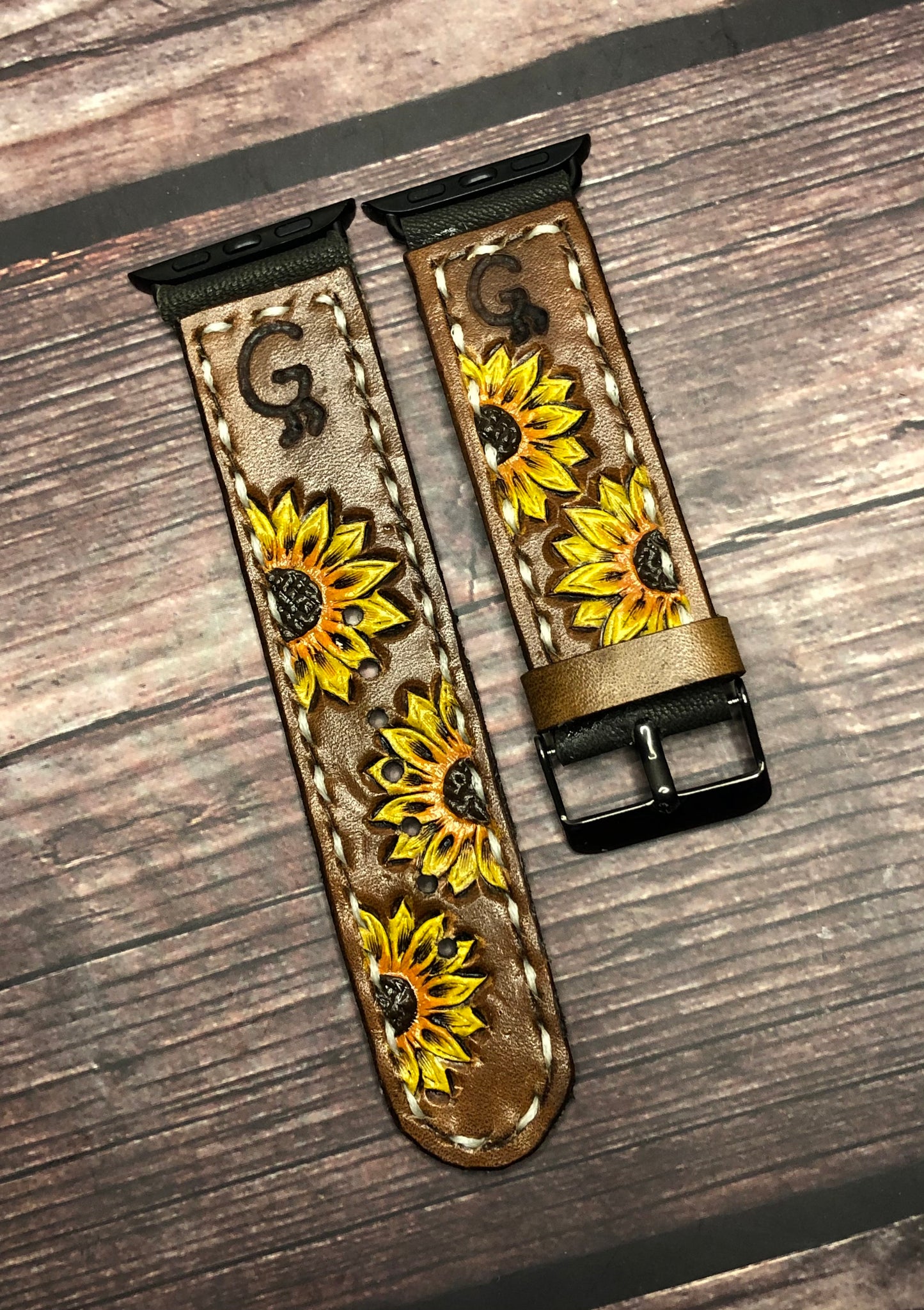 CUSTOM Tooled Leather Apple & Samsung Watch Bands