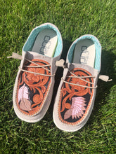 Load image into Gallery viewer, CUSTOM Tooled Hey Dude Shoes