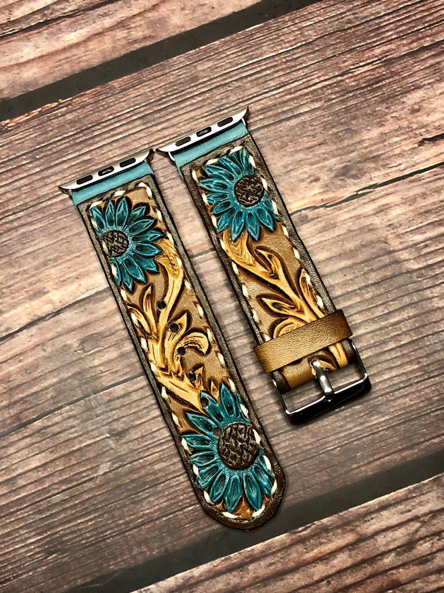 CUSTOM Tooled Leather Apple & Samsung Watch Bands